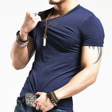 Load image into Gallery viewer, Fitness T-shirts Men's V neck