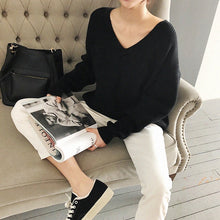 将图片加载到图库查看器,Knitwear sexy V-Neck Minimalist Tops