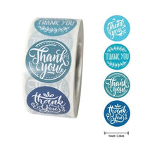 Kép betöltése a galériamegjelenítőbe: Pink Paper Label Stickers Gold Thank You Sticker