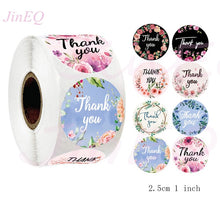 Kép betöltése a galériamegjelenítőbe: Pink Paper Label Stickers Gold Thank You Sticker
