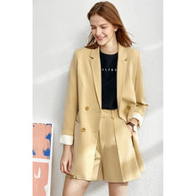 将图片加载到图库查看器,Women Autumn 4 piece set Solid blazer,tanks,high waist pants sold separately