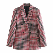 将图片加载到图库查看器,Fashion Autumn Women Plaid Blazers