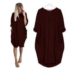 Kép betöltése a galériamegjelenítőbe: Women Casual Loose Dress with Pockets
