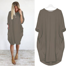 Kép betöltése a galériamegjelenítőbe: Women Casual Loose Dress with Pockets
