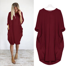 Kép betöltése a galériamegjelenítőbe: Women Casual Loose Dress with Pockets
