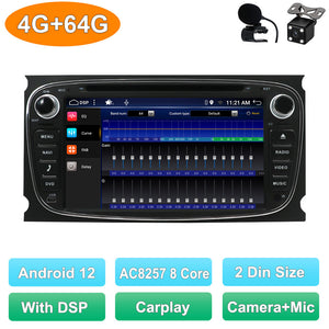 2 Din Android 12 Car DVD Multimedia Player GPS Navi For Ford Focus