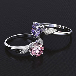 Pink Quartz Diamond Ring