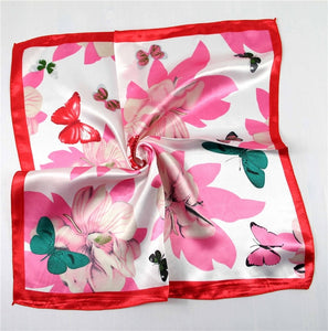 New 50*50 Elegant Spring Printed Silk Scarf