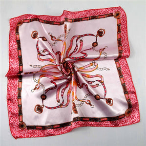 New 50*50 Elegant Spring Printed Silk Scarf