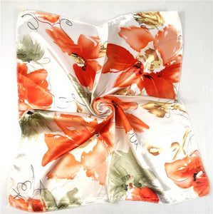 New 50*50 Elegant Spring Printed Silk Scarf