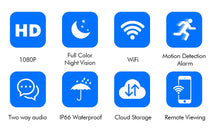 Charger l&#39;image dans la galerie, WIFI IP PTZ 2MP Camera Dome 1080P
