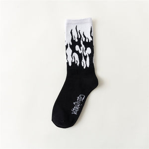 Black White Cotton Socks AB Side Don't Follow Me I'm Lost Creative Unisex Socks