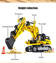 将图片加载到图库查看器，City Engineering Bulldozer Crane Technic Car Truck Excavator Roller Building Blocks
