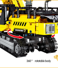 将图片加载到图库查看器，City Engineering Bulldozer Crane Technic Car Truck Excavator Roller Building Blocks
