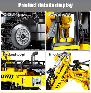 City Engineering Bulldozer Crane Technic Car Truck Excavator Roller Building Blocks