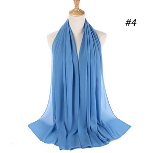 Fashion Plain Bubble Chiffon Scarf Women's Hijab Wrap