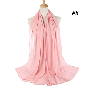 Fashion Plain Bubble Chiffon Scarf Women's Hijab Wrap