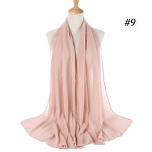 Kép betöltése a galériamegjelenítőbe: Fashion Plain Bubble Chiffon Scarf Women&#39;s Hijab Wrap
