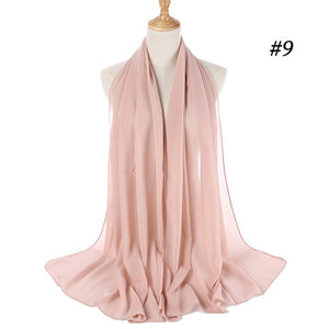 Fashion Plain Bubble Chiffon Scarf Women's Hijab Wrap