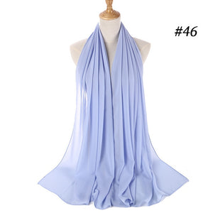 Fashion Plain Bubble Chiffon Scarf Women's Hijab Wrap