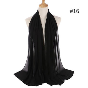 Fashion Plain Bubble Chiffon Scarf Women's Hijab Wrap