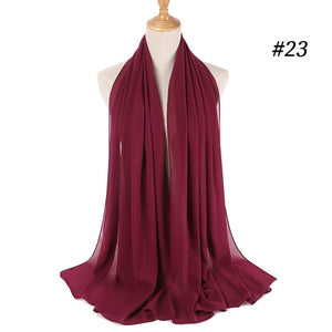 Fashion Plain Bubble Chiffon Scarf Women's Hijab Wrap