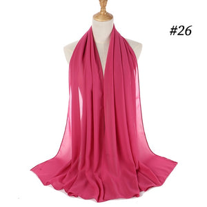 Fashion Plain Bubble Chiffon Scarf Women's Hijab Wrap