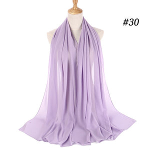 Fashion Plain Bubble Chiffon Scarf Women's Hijab Wrap