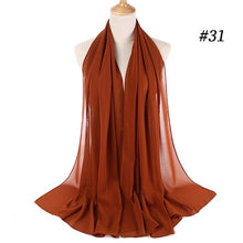 Kép betöltése a galériamegjelenítőbe: Fashion Plain Bubble Chiffon Scarf Women&#39;s Hijab Wrap
