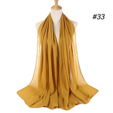 Kép betöltése a galériamegjelenítőbe: Fashion Plain Bubble Chiffon Scarf Women&#39;s Hijab Wrap
