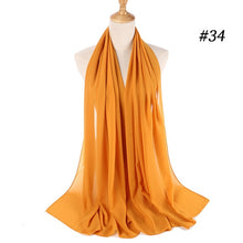 Kép betöltése a galériamegjelenítőbe: Fashion Plain Bubble Chiffon Scarf Women&#39;s Hijab Wrap
