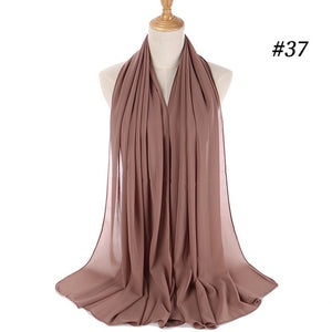 Fashion Plain Bubble Chiffon Scarf Women's Hijab Wrap