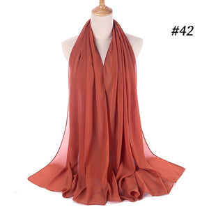 Fashion Plain Bubble Chiffon Scarf Women's Hijab Wrap