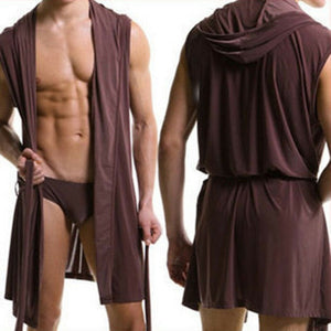 New Men Sexy Bath Robe Hoodie