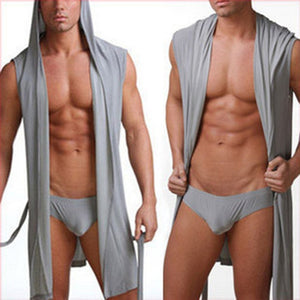 New Men Sexy Bath Robe Hoodie