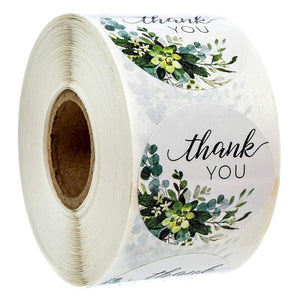 Floral Thank You Sticker for seal label