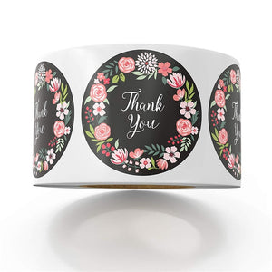 Floral Thank You Sticker for seal label