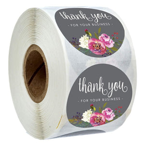 Floral Thank You Sticker for seal label
