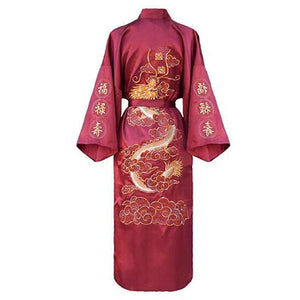 Hot sell Embroidery Dragon Male Sleepwear Loose Nightwear