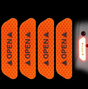 Car door safety anti-collision warning reflective stickers