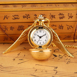 Luxury Smooth Golden Snitch Ball Quartz Pocket Watch