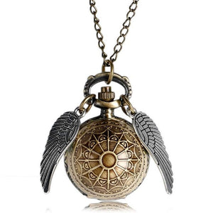 Luxury Smooth Golden Snitch Ball Quartz Pocket Watch