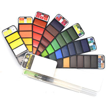 Load image into Gallery viewer, Solid Watercolor Paint Set With Water Brush Pen
