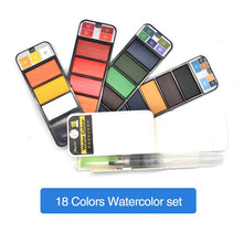 Load image into Gallery viewer, Solid Watercolor Paint Set With Water Brush Pen
