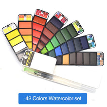 Load image into Gallery viewer, Solid Watercolor Paint Set With Water Brush Pen
