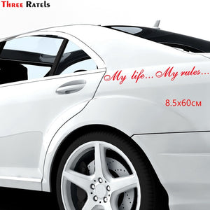 Three Ratels TZ-640 8.5*60cm 1-2 pieces My life...My rules... car stickers