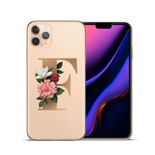 Load image into Gallery viewer, Custom 26 Letters Flower Soft Silicone Phone Case
