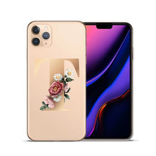 将图片加载到图库查看器，Custom 26 Letters Flower Soft Silicone Phone Case
