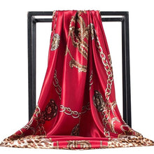 Charger l&#39;image dans la galerie, Women Fashion Print Silk Satin Scarf
