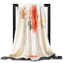 Kép betöltése a galériamegjelenítőbe: Women Fashion Print Silk Satin Scarf
